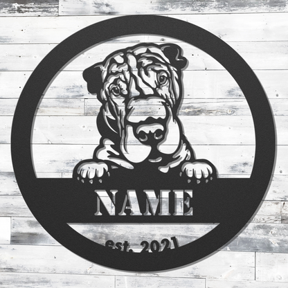 Buy Personalized Shar-Pei Metal Wall Art | Roscoe & Charlie