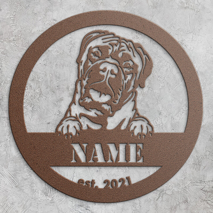 Buy Personalized Bull Mastiff Metal Wall Art, Great Bull Mastiff Gift