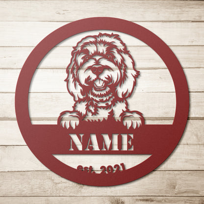 Buy Personalized Doodle Metal Wall Art | Red | Roscoe & Charlie