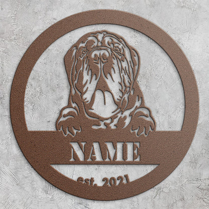 Buy Personalized Neapolitan Mastiff Metal Wall Art | Roscoe & Charlie