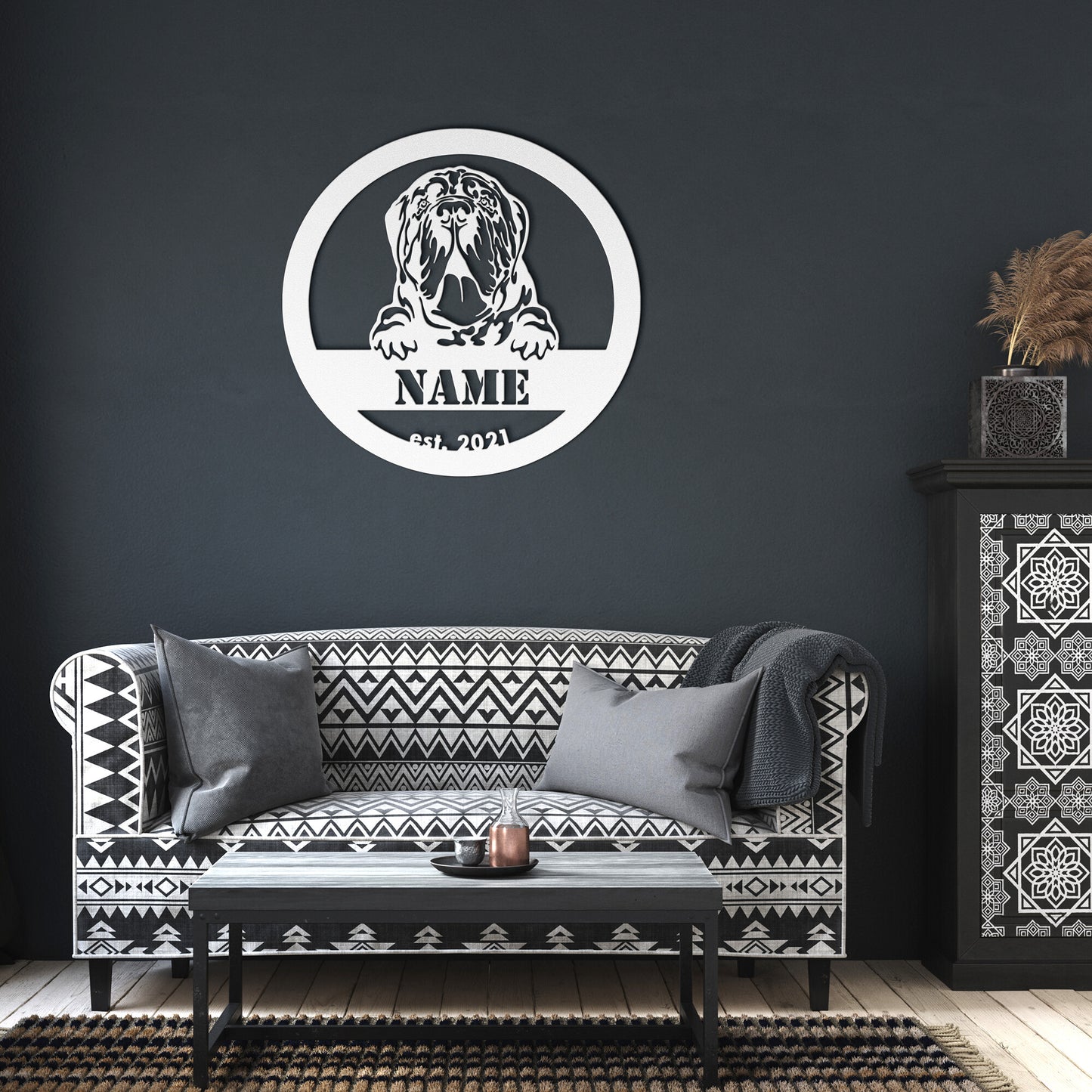 Buy Personalized Neapolitan Mastiff Metal Wall Art | Roscoe & Charlie