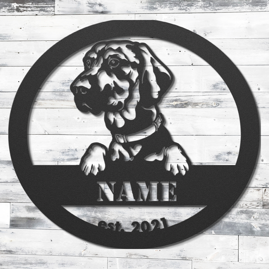 Buy Personalized Rhodesian Ridgeback Metal Wall Art | Black Rhodesian Ridgeback Metal Art | Roscoe & Charlie