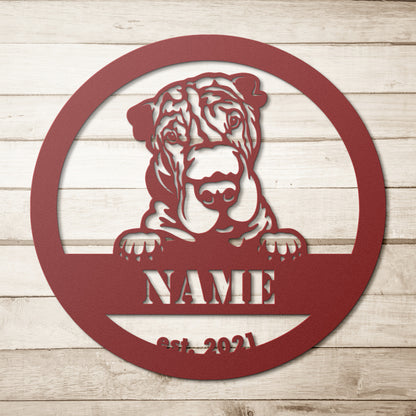 Buy Personalized Shar-Pei Metal Wall Art | Roscoe & Charlie