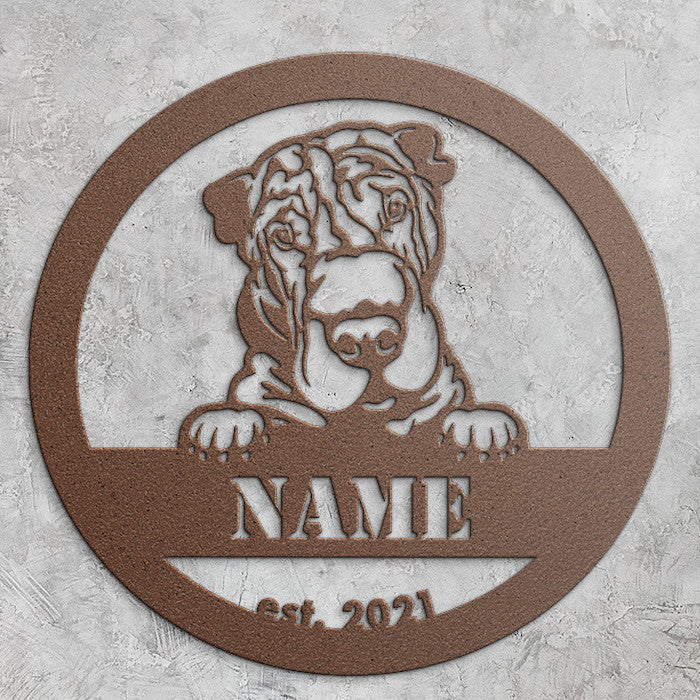 Buy Personalized Shar-Pei Metal Wall Art | Roscoe & Charlie