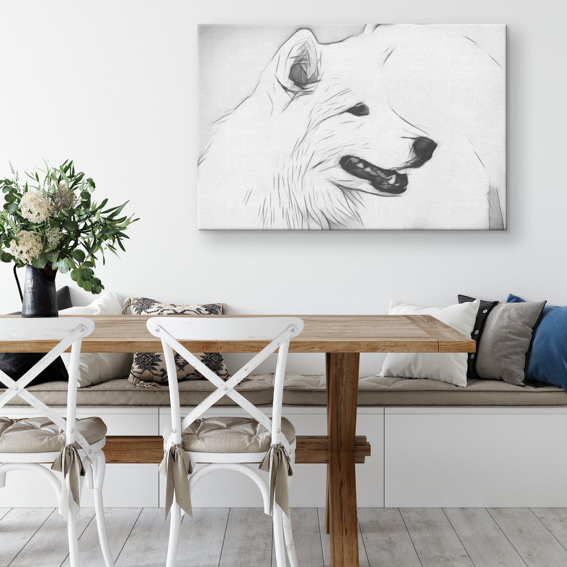 Buy Winter V Gallery Canvas | Shop Samoyed Wall Art | Roscoe & Charlie