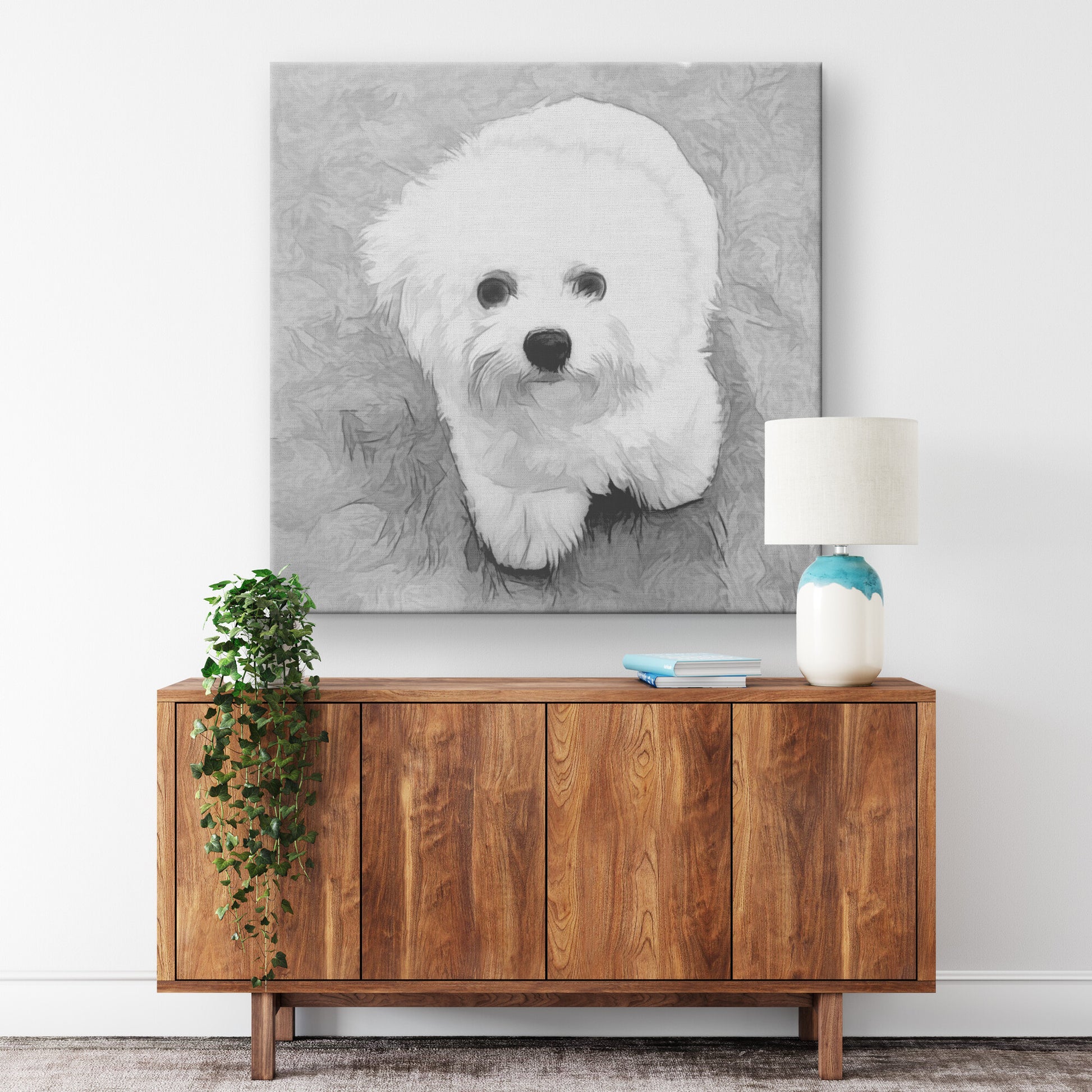 Buy Zoey I Gallery Canvas | Shop Bichon Frise Wall Art | Roscoe & Charlie