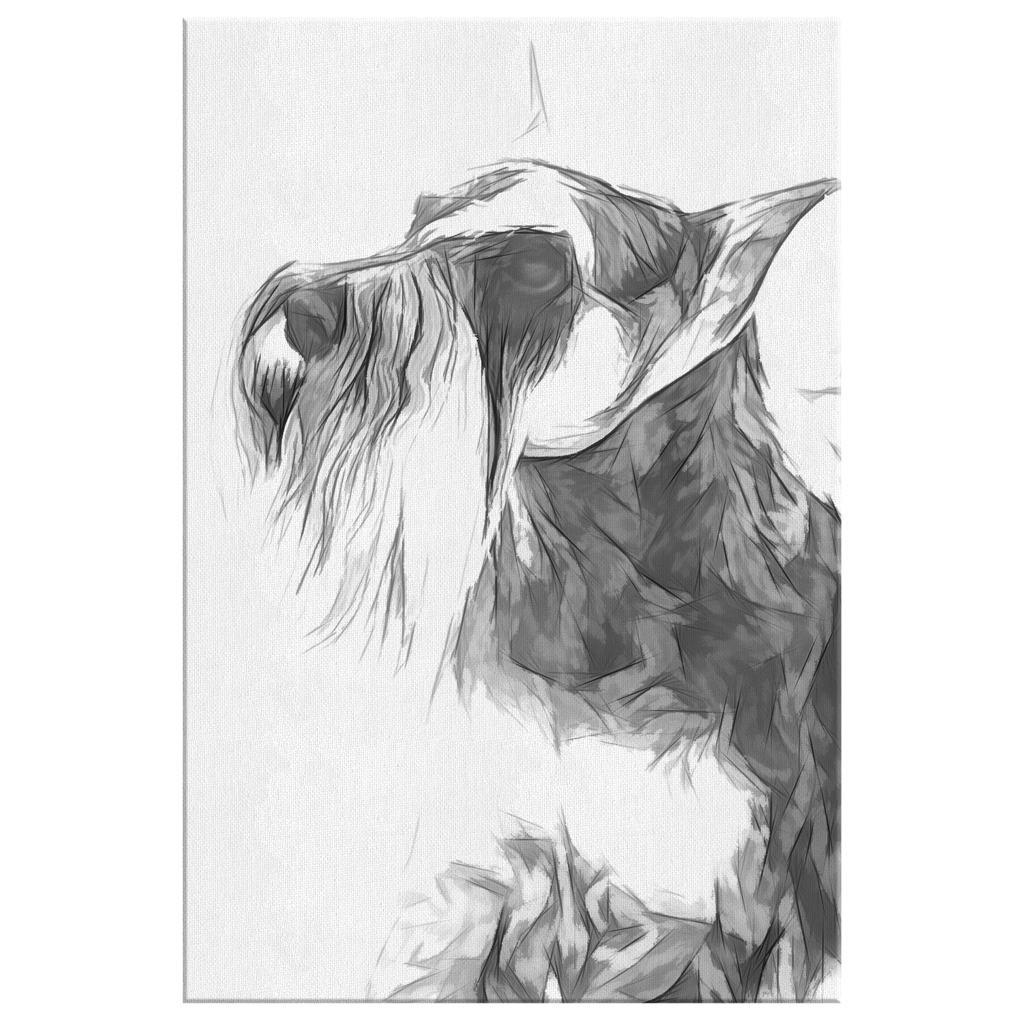 Buy Schnauzer canvas artwork online | Roscoe & Charlie