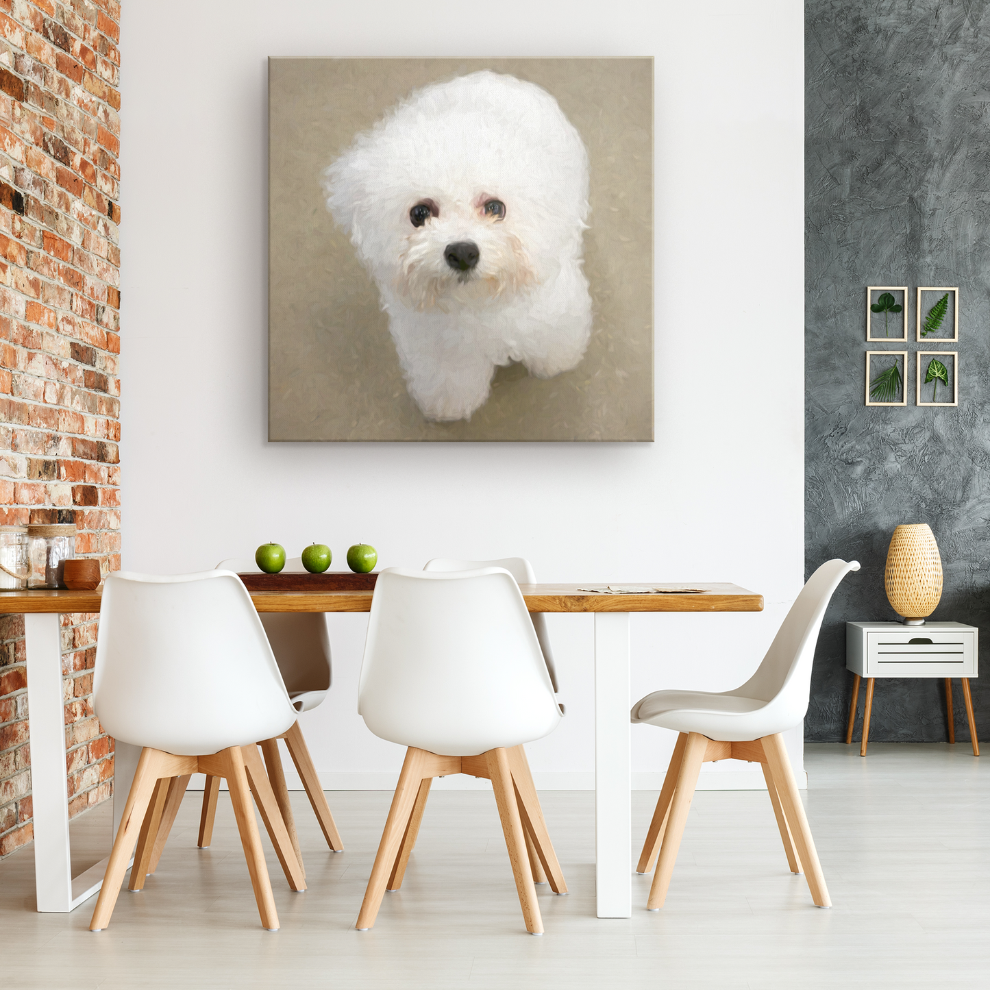 shop for canvas wall art with Bichon Frise prints online | Roscoe & Charlie