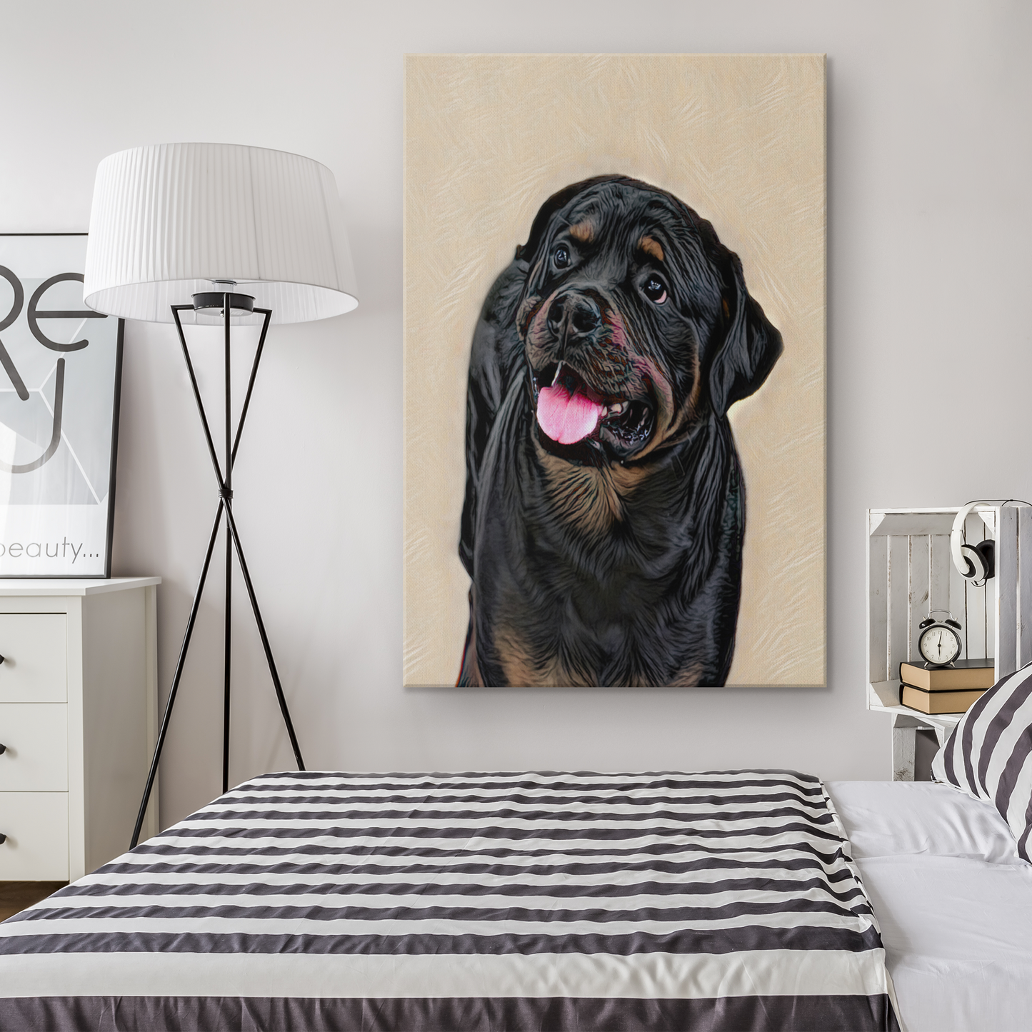 Shop for Rottweiler artwork printed on Gallery Wrapped Canvas | Roscoe & Charlie