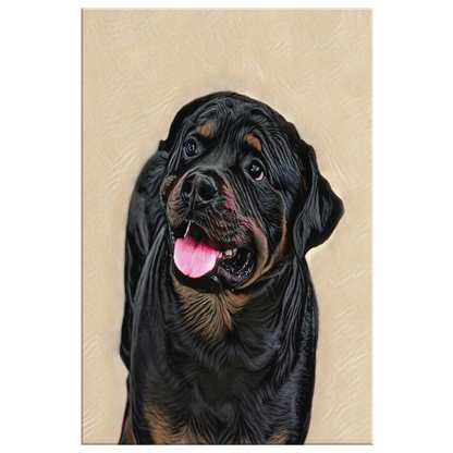 Buy Rottweiler gallery wrapped canvas online | Roscoe & Charlie